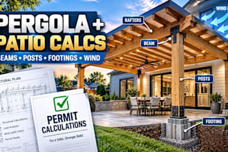 provide structural calculations for pergola patio cover and porch permits
