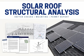 solar roof structural analysis, rafter checks, mounting calc and permit report