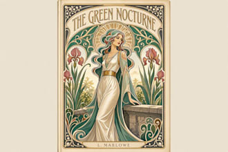 illustrate fantasy or art nouveau book cover for you