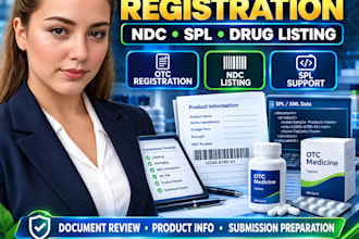 help with fda otc drug registration ndc listing and spl support
