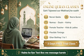 be your female quran tutor with tajweed for kids and ladies