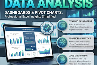 do expert excel data analysis, dynamic pivot tables, and custom dashboards