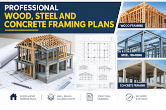 create professional wood, steel and concrete framing plans