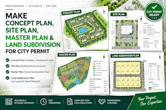 make concept plan, site plan master plan and land subdivision for city permit