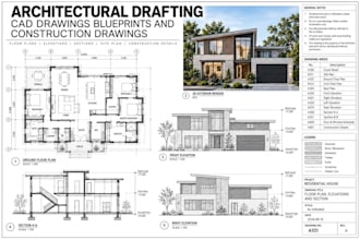 create architectural drafting cad drawings blueprints and construction drawings