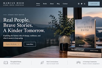 build squarespace author website writer portfolio site book showcase author bio