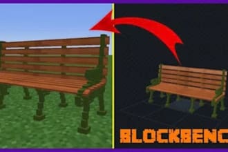 create 3d game assets, custom minecraft blockbench 3d models, and roblox assets