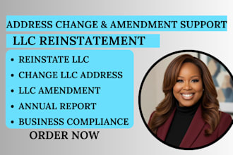 reinstate US llc, change llc address and file amendments