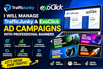 manage traffic junky and exoclick ad campaigns with professional banners