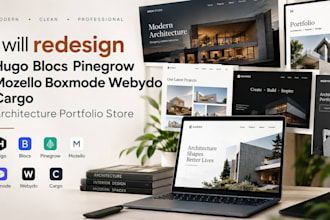 redesign hugo blocs pinegrow mozello boxmode webydo cargo architecture portfolio