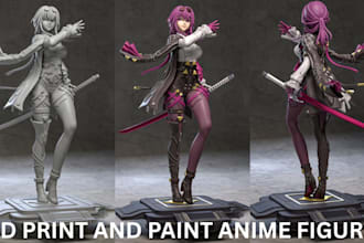 3d print and paint anime figure model statues figure bust stl resin printing
