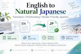 translate english into natural japanese