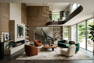 do interior design of house apartment realistic exterior rendering