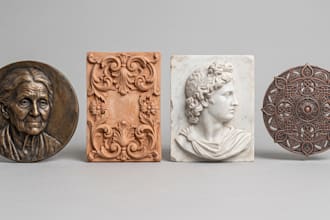 3d bas relief portrait sculpture plaque medallion relief carving for 3d printing