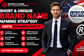 create short brand name, strategy and uspto trademark registration USA trademark