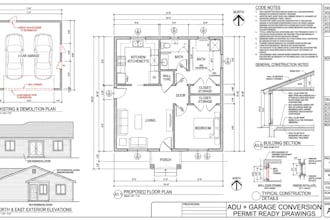 prepare permit ready adu and garage conversion drawing sets