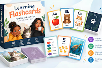 design kids card game, flashcards, anki cards, worksheets, and educational games