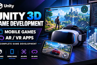develop unreal engine games, unity games, vr ar apps, 3d environments, vr apps