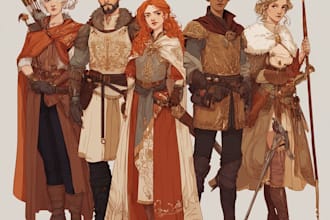 design an your dnd group party illustration