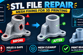 edit, repair stl files, fix mesh errors for quality 3d printing, 3d modeling
