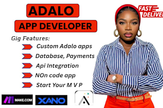 create adalo apps with API integration and payments, and database