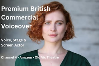 record a premium british female voiceover for commercial