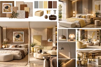 design functional and aesthetic bedroom or livingroom with 3d visualization