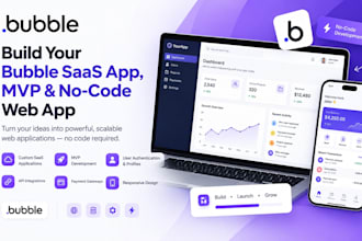 build bubble saas app, bubble mvp and no code web app