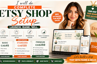 do complete etsy shop setup with seo optimized listings and branding