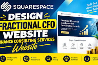 design squarespace fractional cfo website finance consulting services website