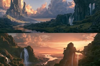 fantasy landscape design illustrations
