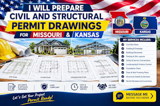 prepare civil and structural permit drawings for missouri and kansas