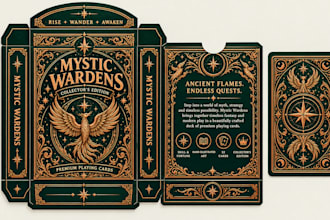design card game packaging rigid magnetic box drawer box mpc tuck box dieline