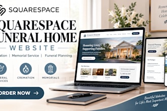 squarespace funeral home cremation memorial service agency website design create
