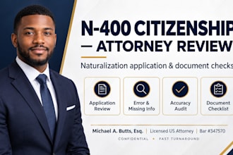 perform a complete n400 document and uscis checklist verification a US attorney