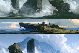 fantasy landscape design illustrations