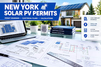 prepare new york solar pv permit drawings electrical plans set and calculations