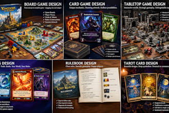 design board game card game mechanics tabletop tcg rulebook tarot cards plimdor