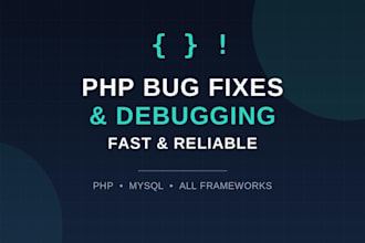 fix bugs and errors in your PHP mysql website