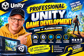 do unity 2d or 3d game development, gameplay, UI mobile or PC game development