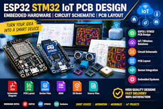 esp32 stm32 iot pcb design, embedded hardware, circuit schematic, pcb layout