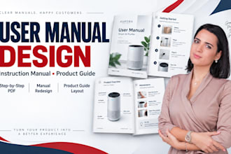 design user manual, instruction manual, product manual and step by step PDF