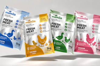 design pet food packaging, pouch and print ready packaging