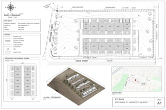 draw 2d site plan, plot plan, hoa and city permit approval property layout