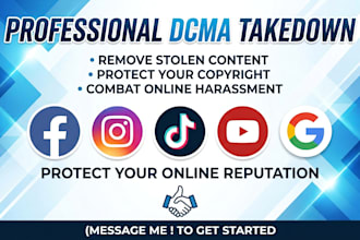 takedown harassing defaming posts instagram, facebook youtube google search dmca