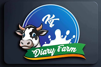 design a custom dairy farm, creamery or milk brand logo