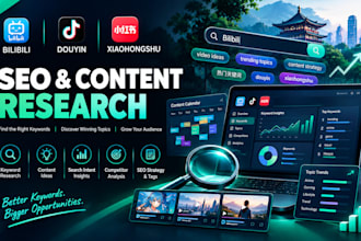 research bilibili douyin and xiaohongshu keywords and content topics