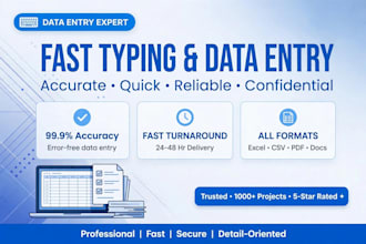 do fast typing data entry and pdf to word excel
