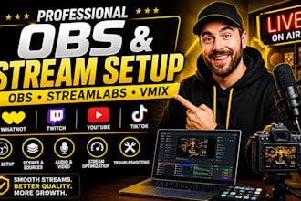 setup or troubleshoot obs, stream labs and vmax for live steam