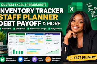 build excel investory tracker management staff planner spreadsheet debt payoff